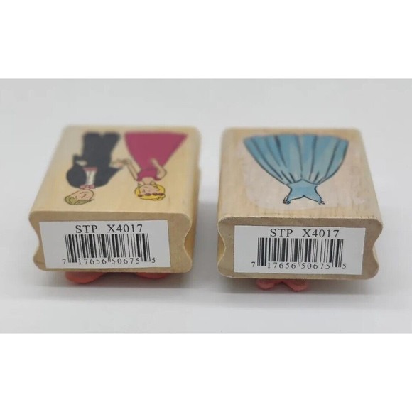 Canadian Maple Collections Rubber Stamps Lot 2 Wood Couple Date Dress Love Prom - Picture 7 of 9